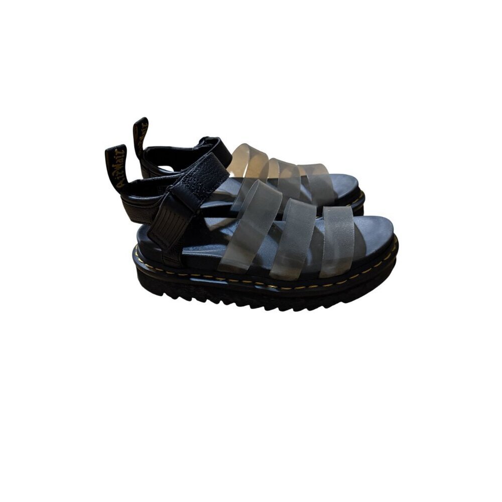 Dr. Martens Blaire Jelly Glitter Strappy Sandals Black Silver Platform size 7 - Picture 2 of 7